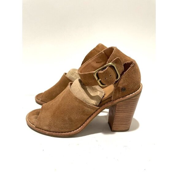 UGG Shoes - UGG Tan Suede Block Heel Sandals